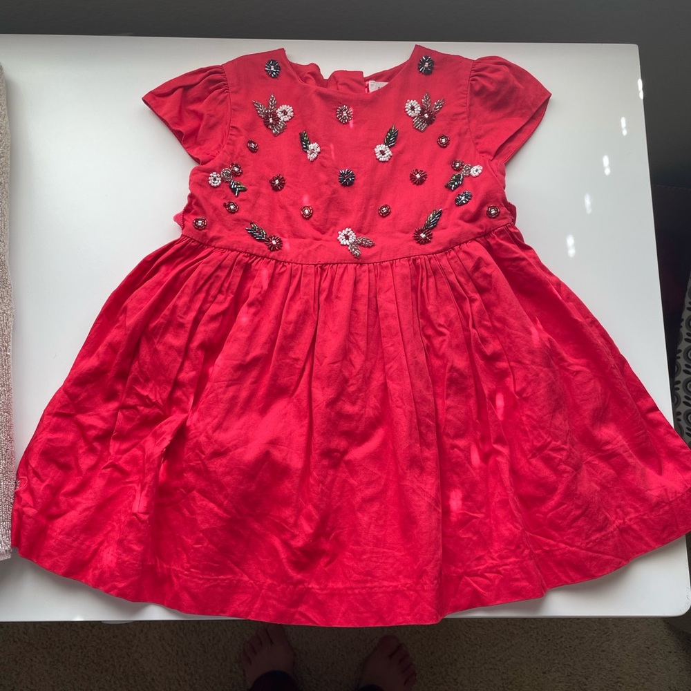 Chateau de Sable (Paris) hand beaded red dress - 18M